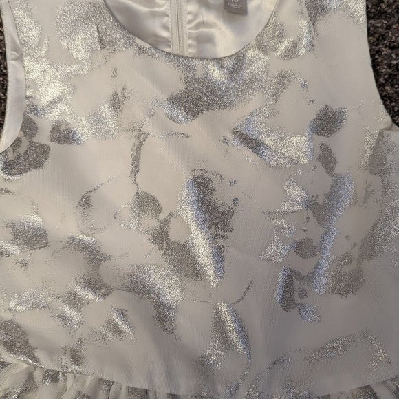 White and Silver Fancy Dress for Girls - Picture 3 of 4